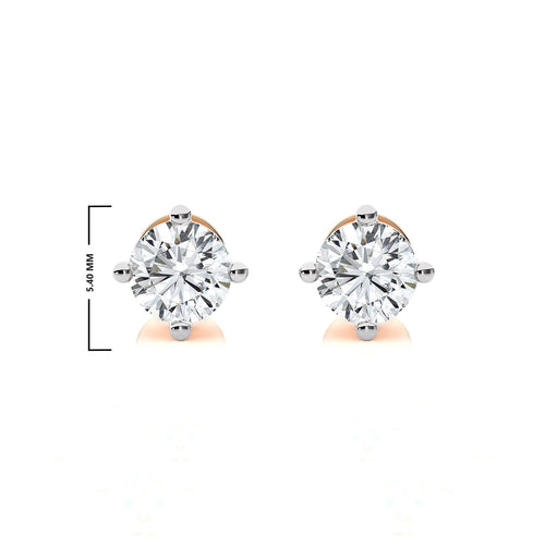 1/2 CT. Classic Solitaire Round Lab Created Diamond Stud Earrings