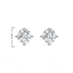 1/2 CT. Classic Solitaire Round Lab Created Diamond Stud Earrings