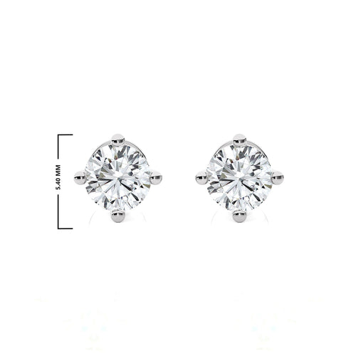 1/2 CT. Classic Solitaire Round Lab Created Diamond Stud Earrings