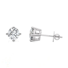 1/2 CT. Classic Solitaire Round Lab Created Diamond Stud Earrings