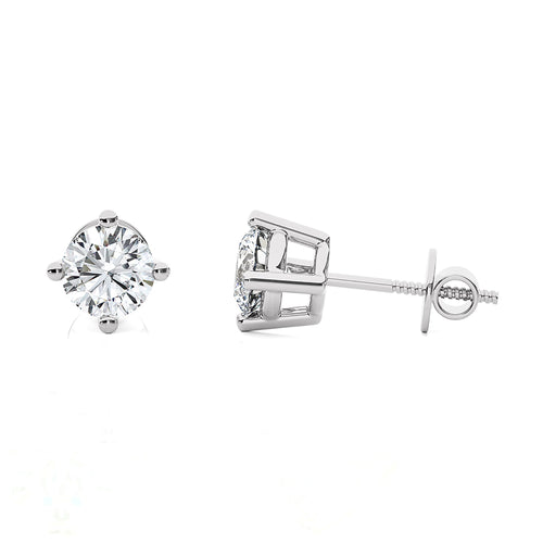 1/2 CT. Classic Solitaire Round Lab Created Diamond Stud Earrings