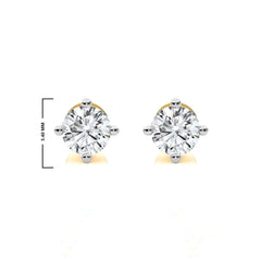 1/2 CT. Classic Solitaire Round Lab Created Diamond Stud Earrings