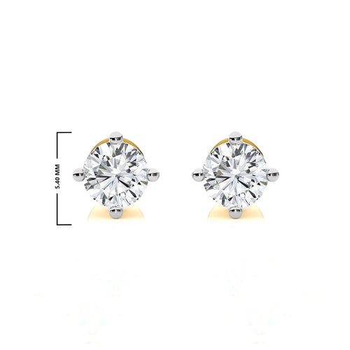 1/2 CT. Classic Solitaire Round Lab Created Diamond Stud Earrings