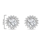 2 1/2 CT. Sunflower Style Round Lab Created Diamond Stud Earrings