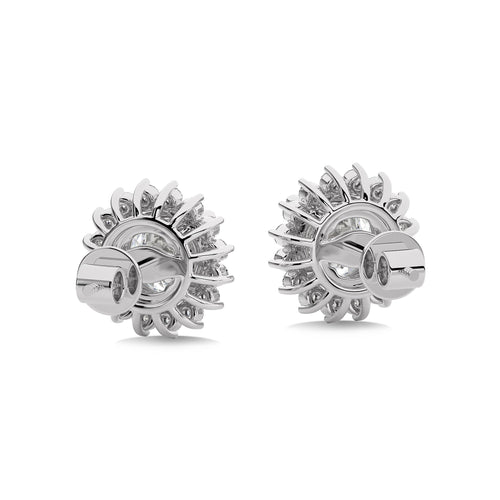 2 1/2 CT. Sunflower Style Round Lab Created Diamond Stud Earrings