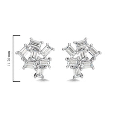 7/8 CT. Baguette Natural Diamond Earrings