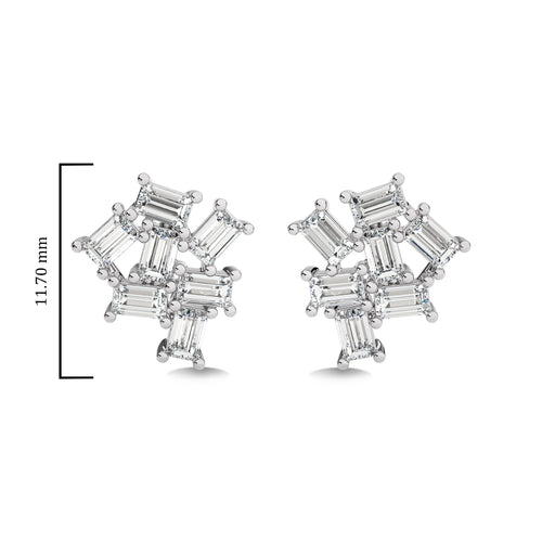 7/8 CT. Baguette Natural Diamond Earrings