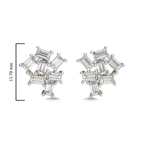 7/8 CT. Baguette Natural Diamond Earrings