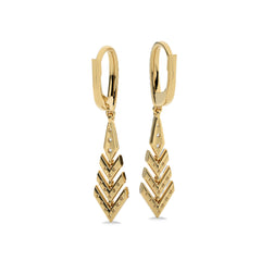 1/2 CT. Arrow Round Natural Diamond Lever Back Drop Earrings