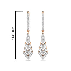 1/2 CT. Arrow Round Natural Diamond Lever Back Drop Earrings