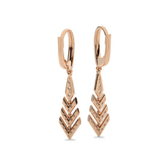 1/2 CT. Arrow Round Natural Diamond Lever Back Drop Earrings