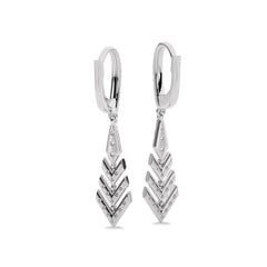 1/2 CT. Arrow Round Natural Diamond Lever Back Drop Earrings