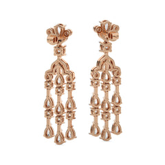 6 CT. Round and Pear Natural Diamond Dangle Earrings