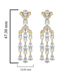 6 CT. Round and Pear Lab Created Diamond Dangle Earrings