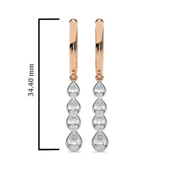 3/4 Ct. Pear Natural Diamond Dangle Earrings
