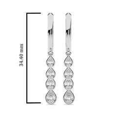 3/4 Ct. Pear Natural Diamond Dangle Earrings