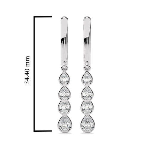 3/4 Ct. Pear Lab Created Diamond Dangle Earrings