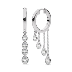 3/4 Ct. Pear Natural Diamond Dangle Earrings