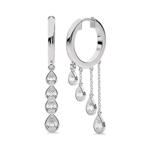 3/4 Ct. Pear Natural Diamond Dangle Earrings