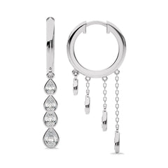 3/4 Ct. Pear Natural Diamond Dangle Earrings