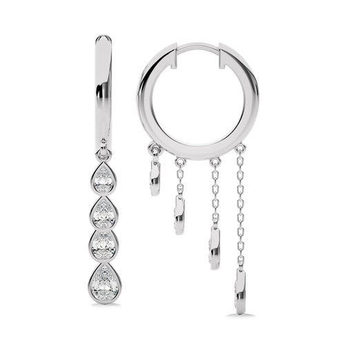 3/4 Ct. Pear Natural Diamond Dangle Earrings