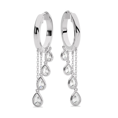 3/4 Ct. Pear Lab Created Diamond Dangle Earrings