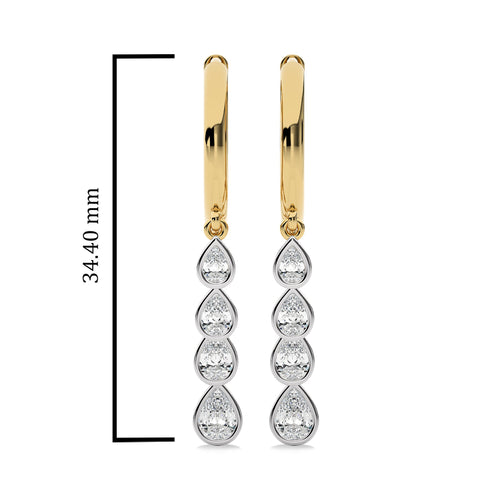 3/4 Ct. Pear Natural Diamond Dangle Earrings