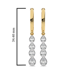 3/4 Ct. Pear Lab Created Diamond Dangle Earrings