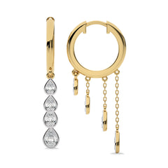 3/4 Ct. Pear Natural Diamond Dangle Earrings