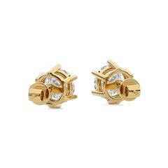 2 1/2  CT. Round Natural Diamond Stud Earrings