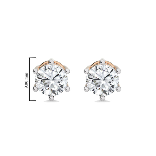 2 1/2  CT. Round Natural Diamond Stud Earrings