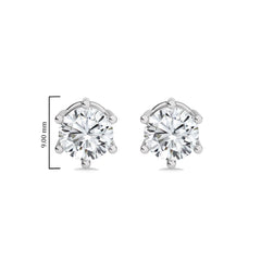 2 1/2  CT. Round Natural Diamond Stud Earrings