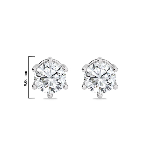 2 1/2  CT. Round Lab Created Diamond Stud Earrings