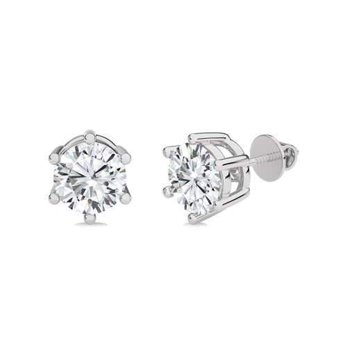 2 1/2  CT. Round Lab Created Diamond Stud Earrings