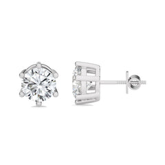 2 1/2  CT. Round Natural Diamond Stud Earrings