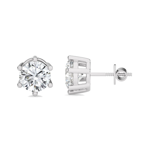 2 1/2  CT. Round Natural Diamond Stud Earrings