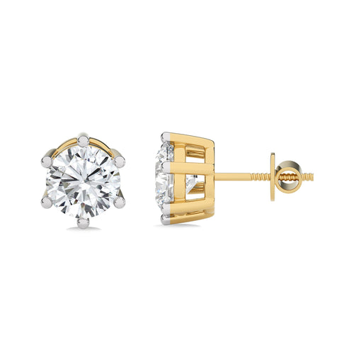 2 1/2  CT. Round Natural Diamond Stud Earrings