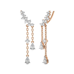 1 3/4 CT.Round and Pear Lab Created Diamond Climber Earrings
