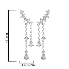 1 3/4 CT.Round and Pear Lab Created Diamond Climber Earrings