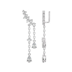 1 3/4 CT.Round and Pear Lab Created Diamond Climber Earrings