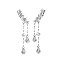 1 3/4 CT.Round and Pear Lab Created Diamond Climber Earrings
