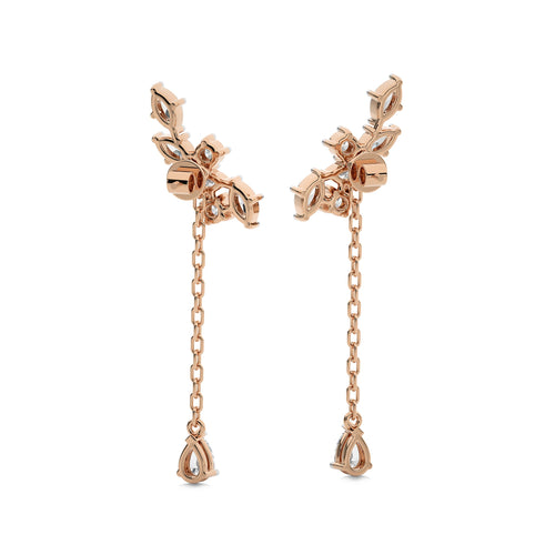 2 CT. Round,Marquise and Pear Lab Created Diamond Climber Earrings