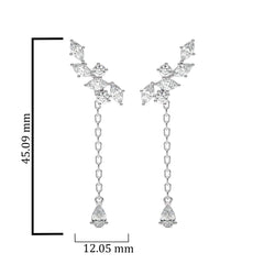 2 CT. Round,Marquise and Pear Lab Created Diamond Climber Earrings