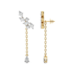 2 CT. Round,Marquise and Pear Lab Created Diamond Climber Earrings