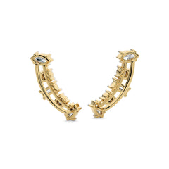 1 1/2 CT. Round,Marquise and Baguette Crawler Earrings