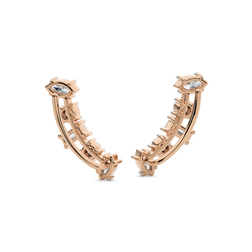 1 1/2 CT. Round,Marquise and Baguette Lab Created Diamond Crawler Earrings