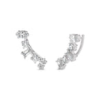 1 1/2 CT. Round,Marquise and Baguette Crawler Earrings