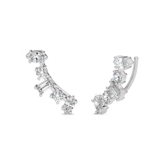 1 1/2 CT. Round,Marquise and Baguette Crawler Earrings
