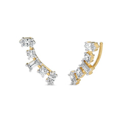 1 1/2 CT. Round,Marquise and Baguette Crawler Earrings