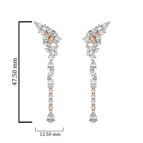 2 3/4 CT. Mixed Shape Natural Diamond Drop Earrings